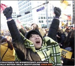 S&igrave; all&rsquo;impeachment lascia la presidente Park Geun-hye