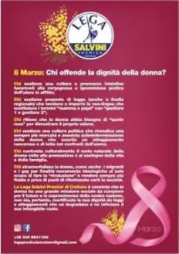 Il volantino shock della Lega a Crotone: &laquo;La donna? Deve badare alla famiglia&raquo;