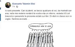Il professore leghista agli studenti: "Se vi trovo tra le sardine, vi rendo la vita un inferno"