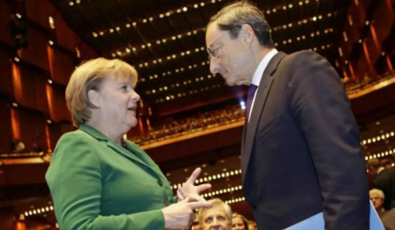 Draghi alla Merkel:&laquo;Lavoro per lUenon per la Germania&raquo;
