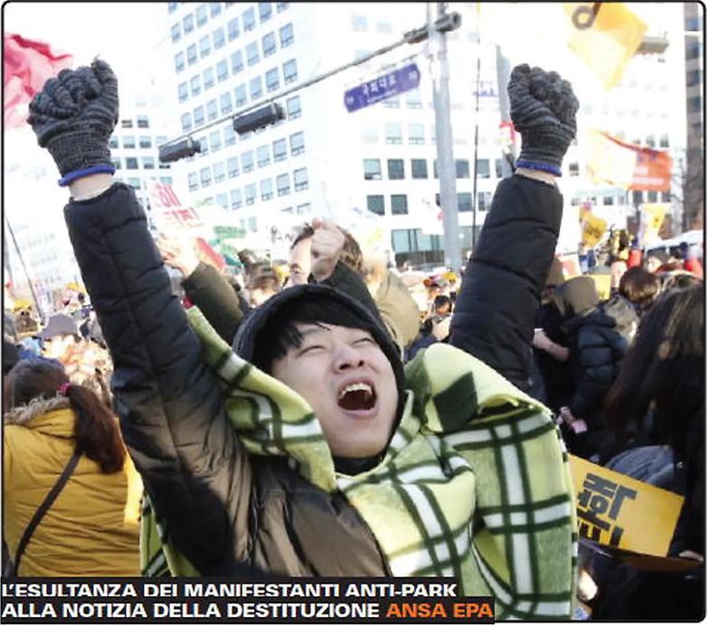 S&igrave; all&rsquo;impeachment lascia la presidente Park Geun-hye