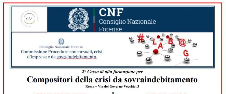 Cnf, oggi al via il nuovo Corso sulle crisi da sovraindebitamento