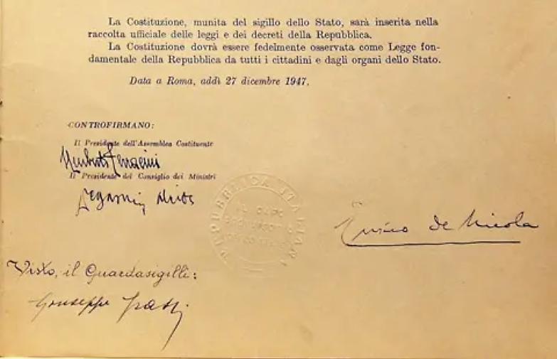 L&rsquo;Italia scelse lo Stato di diritto