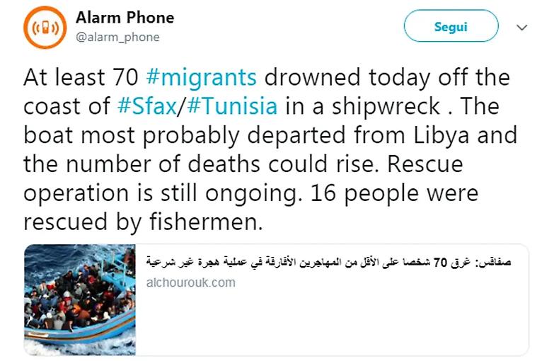 Nuovo naufragio nel Mediterraneo: almeno 70 le vittime