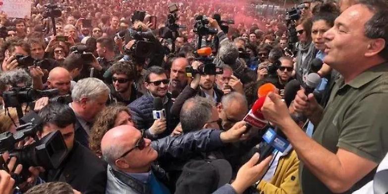 Lucano alla Sapienza: &laquo;Siamo l&rsquo;onda rossa contro l&rsquo;onda nera&raquo;