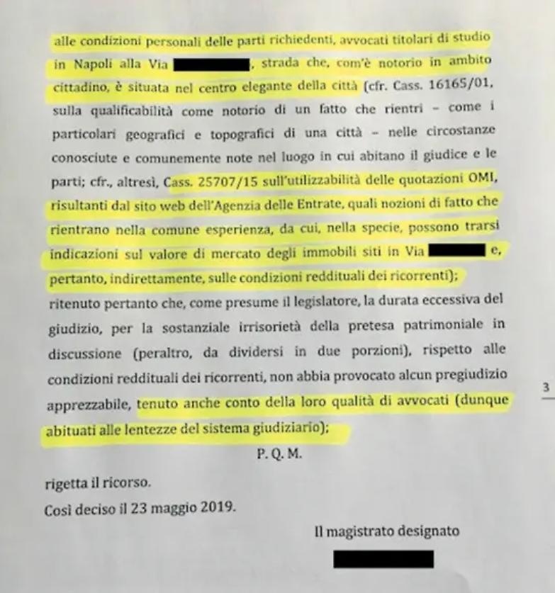 &laquo;Avvocati e ricchi: l&rsquo;attesa per il giudizio non venga risarcita&raquo;