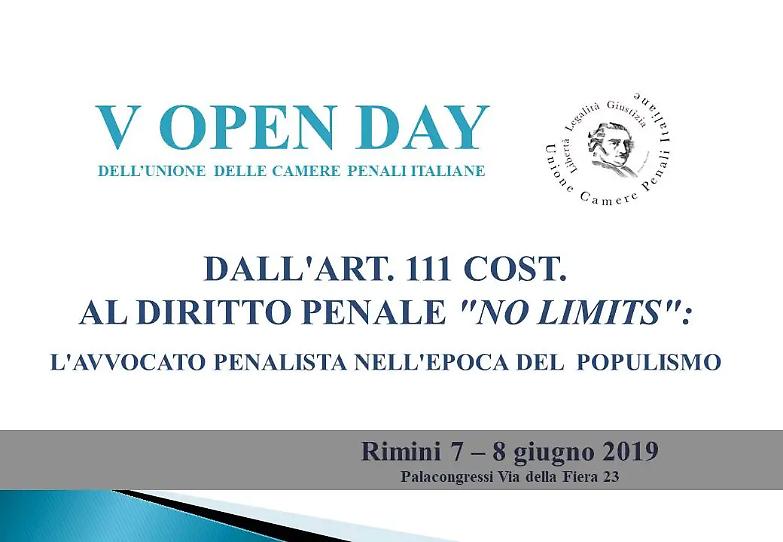 Unione Camere penali, al via l&rsquo;Open day di Rimini
