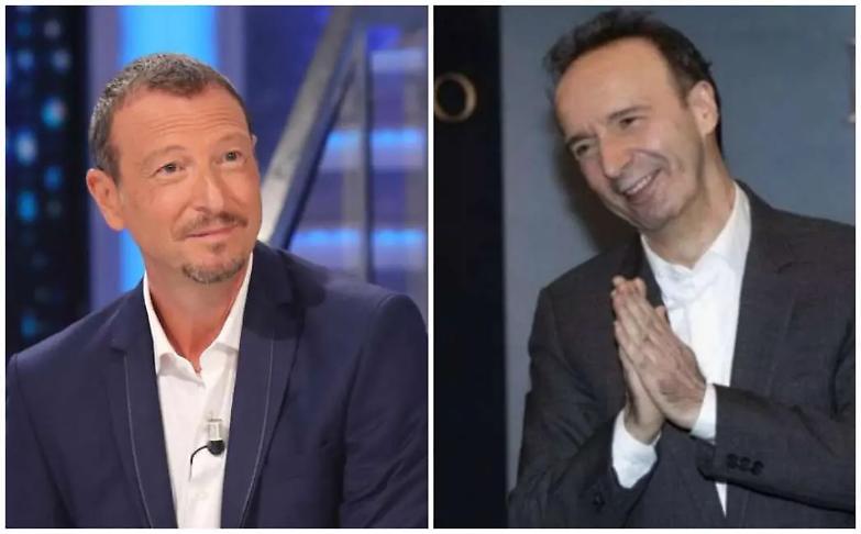 Polemica sugli stipendi di Sanremo: mezzo milione per Amadeus, 300mila euro per Benigni