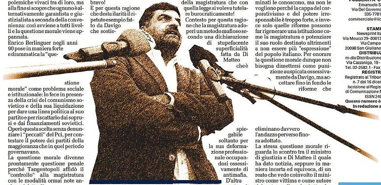 Fuorviante invocare la &ldquo;questione morale&rdquo;. Per cambiare la giustizia servono riforme