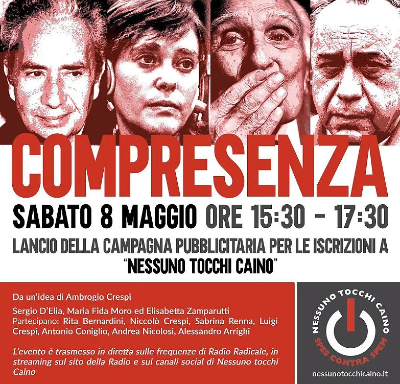 Aldo Moro testimonial della campagna per le iscrizioni a Nessuno tocchi Caino