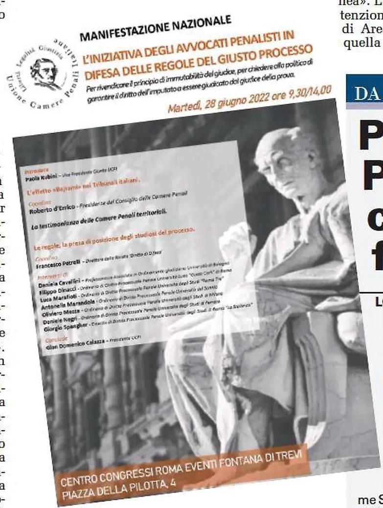 &laquo;Basta processi abbandonati, la legge obblighi i giudici a finire il loro lavoro&raquo;