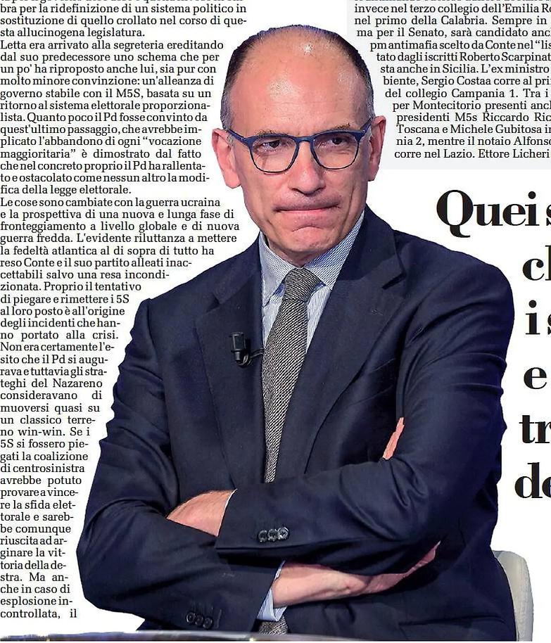 L&rsquo;incubo di Letta in un sondaggio: 5S e terzo polo in gran forma
