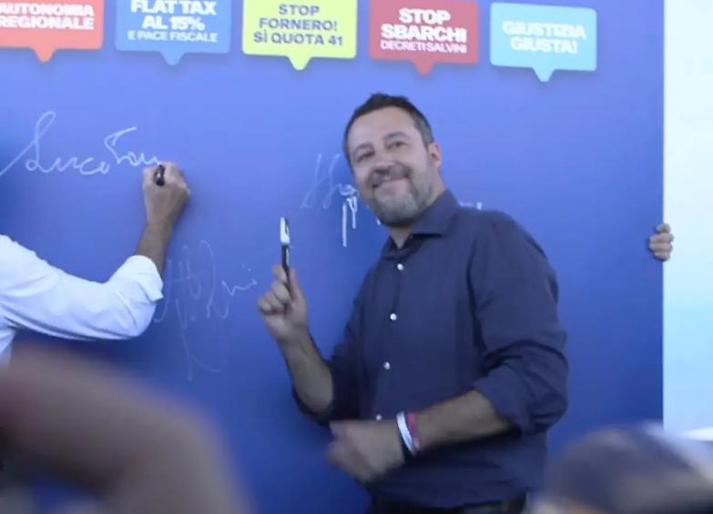 Pontida, Salvini presenta il "patto" con gli elettori